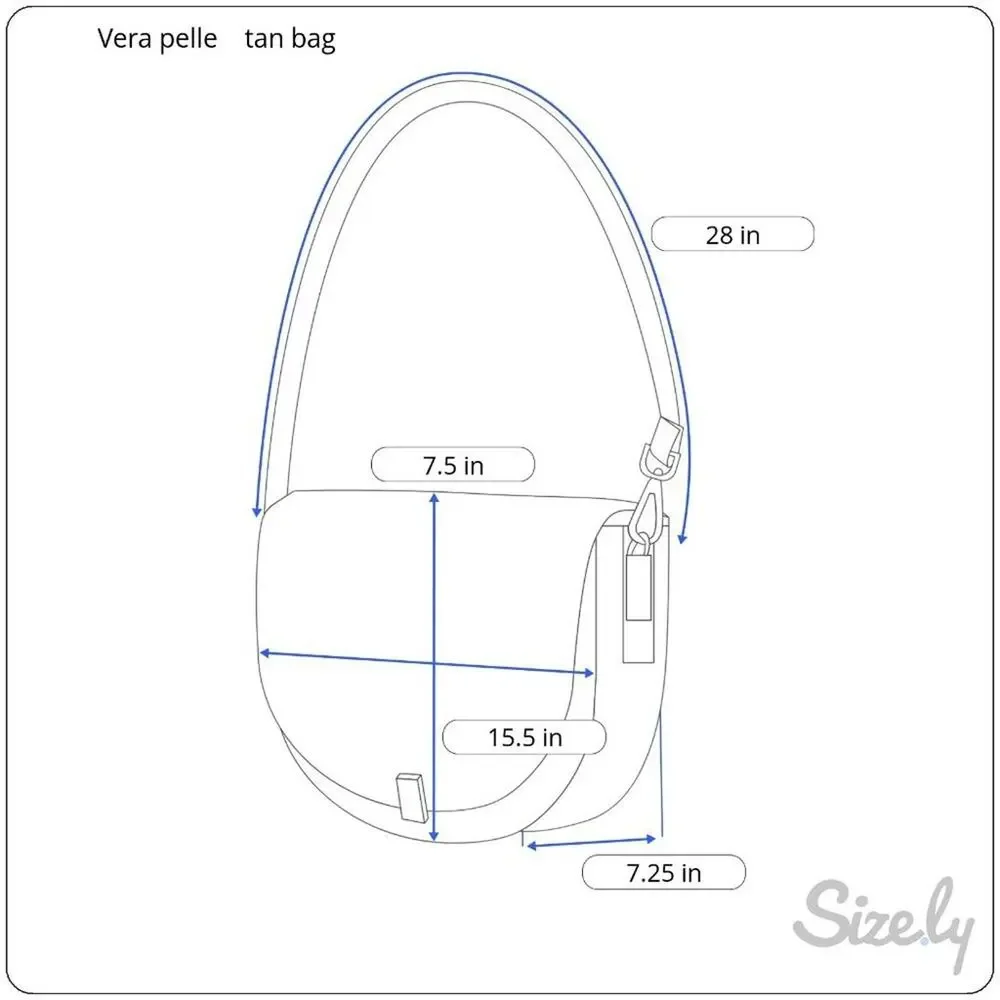 Vera Pelle Vintage Y2K Leather Baguette Hobo Bag Rivets Domed Rivets Light Tan